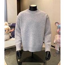 重磅秋冬男女纯色打底针织衫圆领套头半高领毛衣美式复古休闲上衣，男装T恤，电商A486