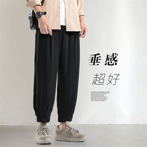 夏季2026新款长裤男潮牌青少年冰丝百搭抽绳束脚裤子 DS950TP25图片