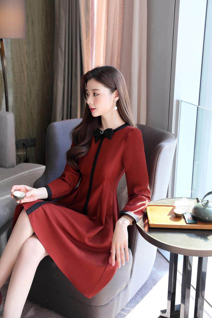 现货，春季新款，韩版蝴蝶结连衣裙，女装连衣裙，金典明美