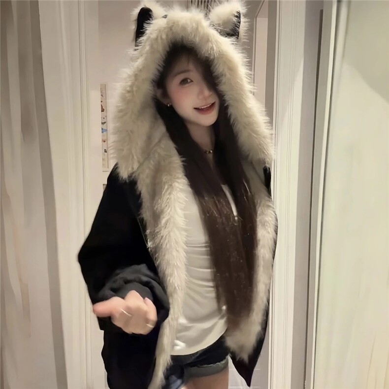203-6MY222P94特猫咪耳朵座山雕学院风连帽加绒加厚棉服,男装棉衣,星座203-6(原电商259)