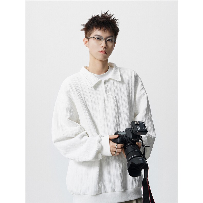 TWY27特P38控68polo圆领条纹情侣卫衣宽松外套男97聚酯纤维3氨纶,女装短外套,电商B370