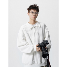 TWY27特P38控68polo圆领条纹情侣卫衣宽松外套男97聚酯纤维3氨纶，女装短外套，电商B370