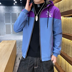 秋款夹克男帅气戴帽子的衣服男士拼色外套外穿韩版潮流HS217，男装夹克，星座509
