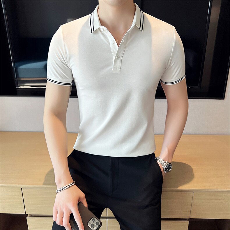 轻奢商务主推小熊刺绣大码翻领夏季短袖T恤翻领Polo衫男T063-P38,男装T恤,电商D342