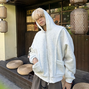 抖音得物高品质二开 25秋冬美式重磅宽松结构设计连帽卫衣外套W78图片