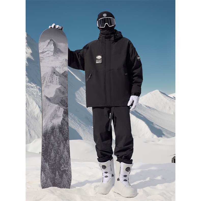 冬款户外连帽滑雪服男女同款防水防风防寒保暖情侣款外套M35-P125,男装棉衣,电商A001-1