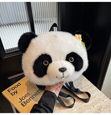 佳旺毛绒玩具1 四川纪念品仿真大头熊猫花花毛绒背包爬背背背双肩背熊猫基地同款