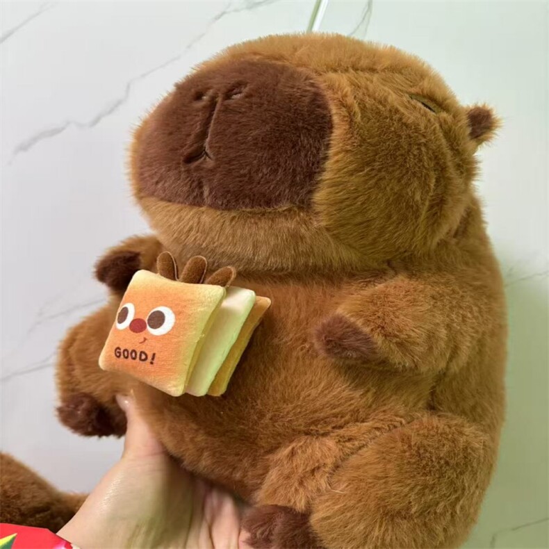 卡皮巴拉双肩背薯条/汉堡/夹心汉堡/太阳花高35cm，德霖毛绒玩具厂
