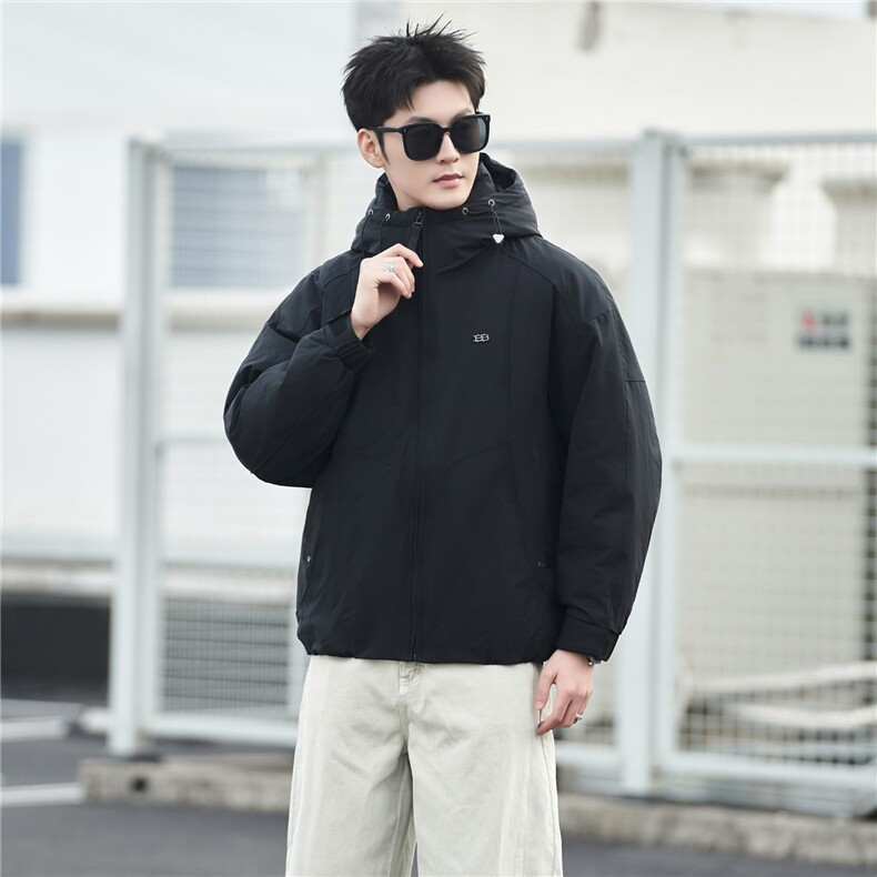 冬季连帽羽绒服男高级感解构拼接青少年流光机能风加厚保暖外套潮,男装羽绒服,星座218-1（原230）