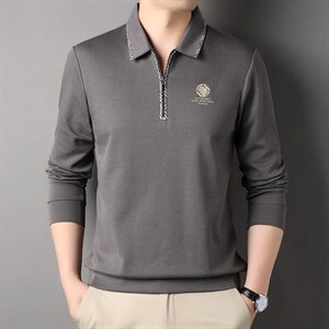 G99611男式秋季服装新款长袖T恤青年翻领卫衣四季打底体恤P65图片