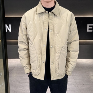 现货抖音2025新款秋冬户外翻领羽绒服男图片