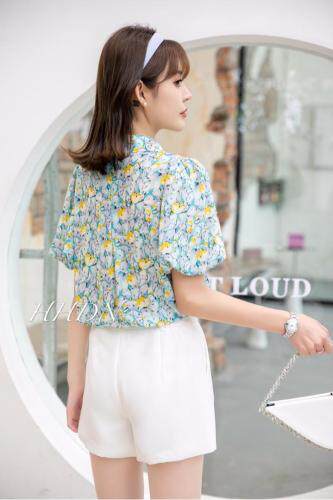 【现货】夏季新款短袖雪纺小衫，女装，红火丹妮