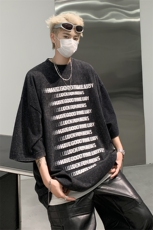 复古水洗做旧字母印花欧美重磅落肩袖短袖T恤XZ514-2-202443-P38，男装T恤，星座514-2(原B239)