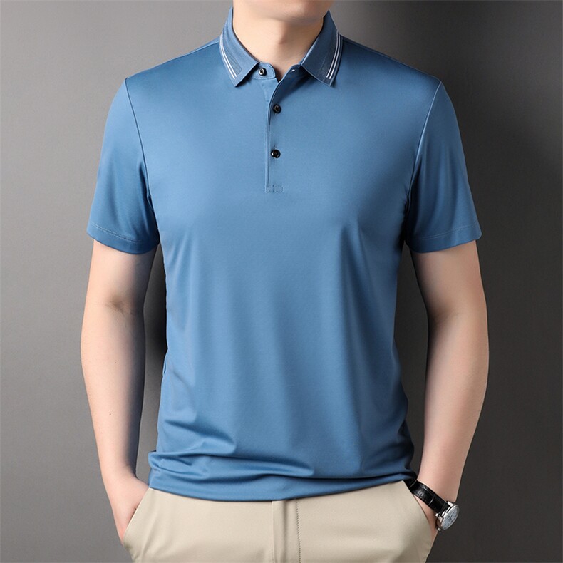 夏季新品休闲百搭宽松潮流翻领透气上衣男士短袖运动服HXF730-P83图片
