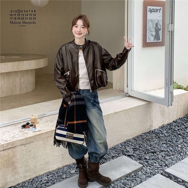 2025年冬季短皮衣加绒棉服RF2C290-6882-P185-K275,女装皮衣,蝶眷