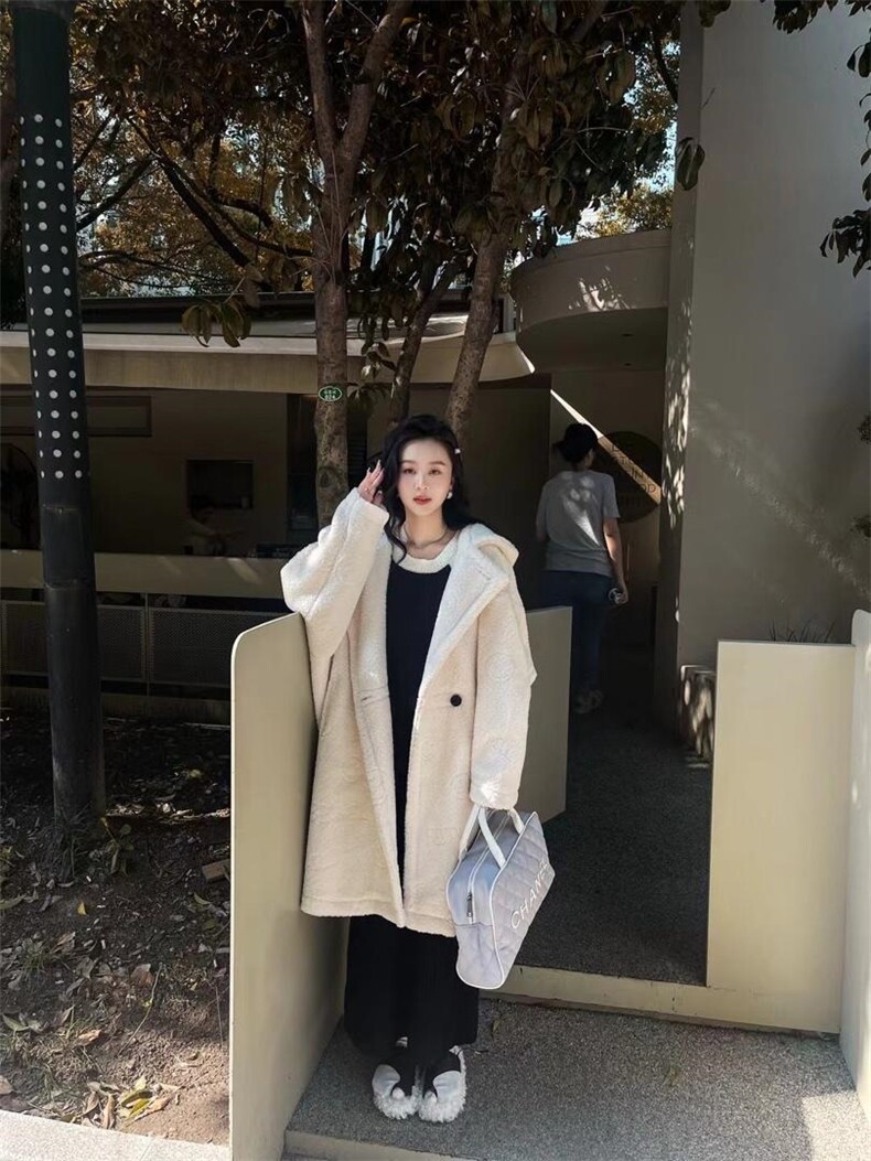 冬装新款毛毛长款外套，其它，玫瑰共和国