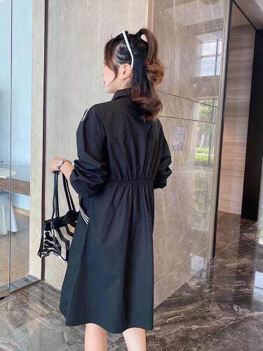 爱美欧秋款现货收腰版衬衫连衣裙，女装衬衫，爱美欧