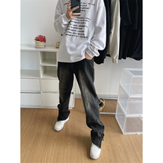 B221美式ins高街小众加绒牛仔裤LK22042-P60控78加绒P75控98，男装牛仔裤，电商B221