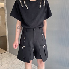 高腰工装短裤男夏季2025红显廋休闲裤外穿A345-506-P80，男装牛仔裤，电商A345