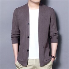 春秋季爸爸休闲针织纯色衫中年开衫男士商务休闲男装外套宽松夹克，男装夹克，电商B212（原钱塘6029）