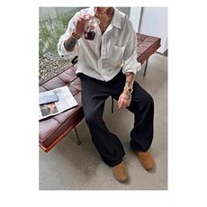 日系松弛度假风长裤男宽松直筒阔腿裤垂感休闲裤513ACK1993P40，男装休闲裤，星座513A