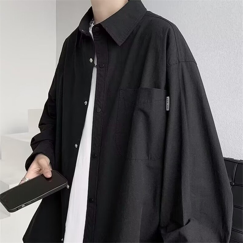 日系衬衫男女长袖港风潮文艺百搭宽松2024秋季ins外套CY947X-P33,男装衬衫,星座412-2