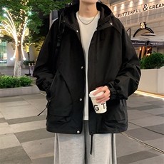 冲锋衣外套男士春秋季新款宽松连帽休闲工装夹克潮流JK217--P78，男装夹克，星座308B-2