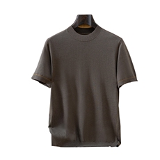 男士简约百搭休闲纯色圆领男款短袖，男装T恤，宇灿羊绒