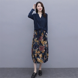 早秋棉麻套装女2023年新款大码女装休闲气质妈妈春秋两件套连衣裙图片