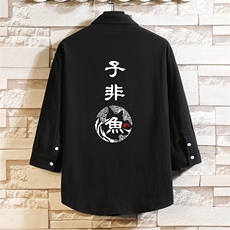QC58070-P45亚七分袖衬衫男大码五分袖衬衣男短袖，男装衬衫，电商A040A