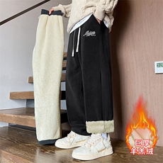217-2-NK556-P45冬季新款羊羔绒加绒加厚直筒休闲裤男大码卫裤，男装休闲裤，星座217-2