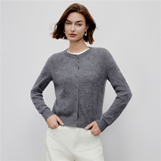 秋冬新款气质优雅山羊绒100%立体钩花羊绒衫单排扣长袖针织开衫，女装羊绒衫，阿舍尔精品