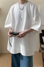 ！2025夏季新款男士银色字母印花情侣短袖T恤TL2410特P19控38，男装T恤，电商B220
