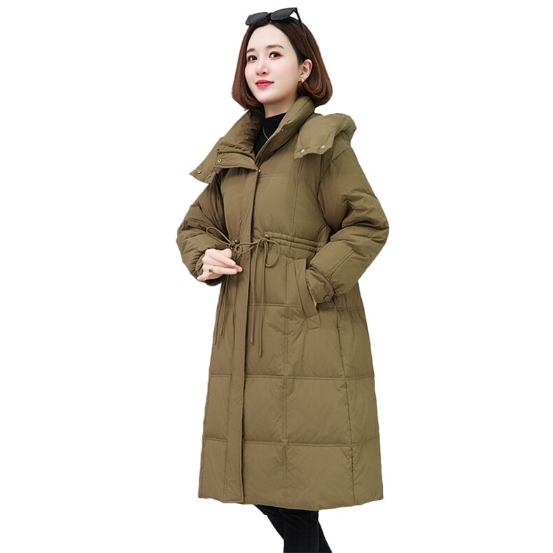 时尚中长款羽绒服女冬季新款保暖显瘦外套,女装羽绒服,姿萝菲