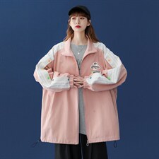 中性秋季百搭袖子拼接彩色宽松夹克情侣棒球服外套G6251P65控78,男装夹克,电商A268