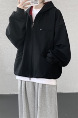 8XL-M美式复古撞色连帽水洗夹克男高级感做旧情侣外套JK1327P88，男装夹克，电商D206-1