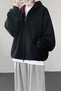 8XL-M 美式复古撞色连帽水洗夹克男高级感做旧情侣外套JK1327P88图片
