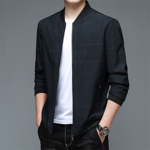 外套男2024春季新款茄克时尚格子棒球服潮流休闲中青年夹克潮 P65图片