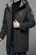 中年男连帽中长款羽绒服男冬装外套白鸭绒爸爸装XXA7022-6-P355，男装羽绒服，电商B212（原钱塘6029）