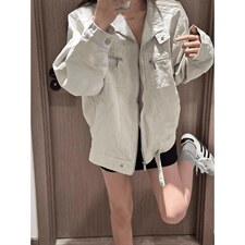 26春装高品质老钱风立领夹克外套男女美式潮牌拉链工装风宽松上衣，男装夹克，电商A486