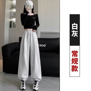 小众设计感美式运动裤女春季2025新款胖mm束脚裤休闲弯刀香蕉裤子图片