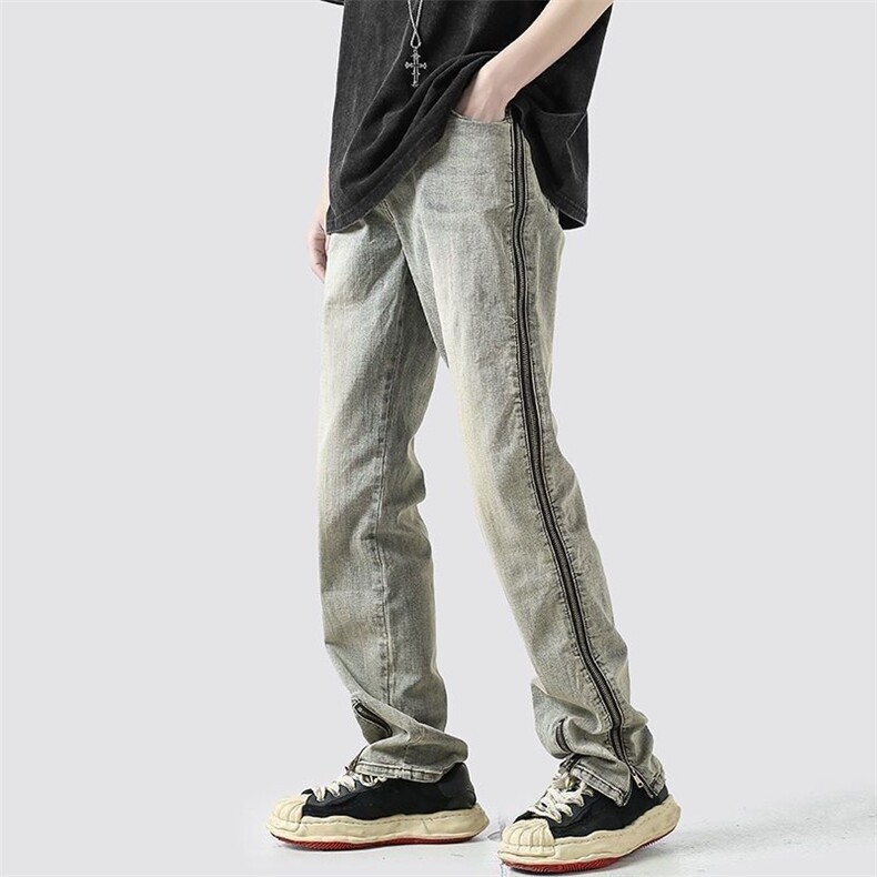 1506-1/KEXLUX云仓热潮星球1191/P44牛仔男潮流百搭直筒宽松长裤图片