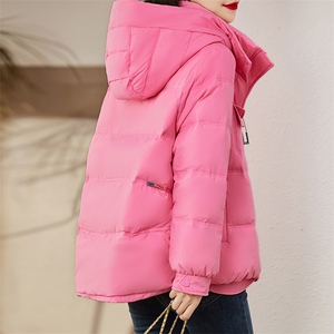 现货羽绒服女连帽新款短款小个子面包服时尚宽松休闲保暖轻暖外套图片