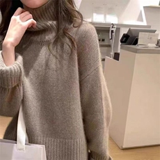 2024秋冬新款羊毛女士长螺纹王菲同款羊毛衫，女装羊毛衫，胜酷羊绒