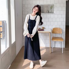 春装新款韩版盐系衬衫+背带裙两件套2C153-8956-P175K288，女装套装/套裙，2C153