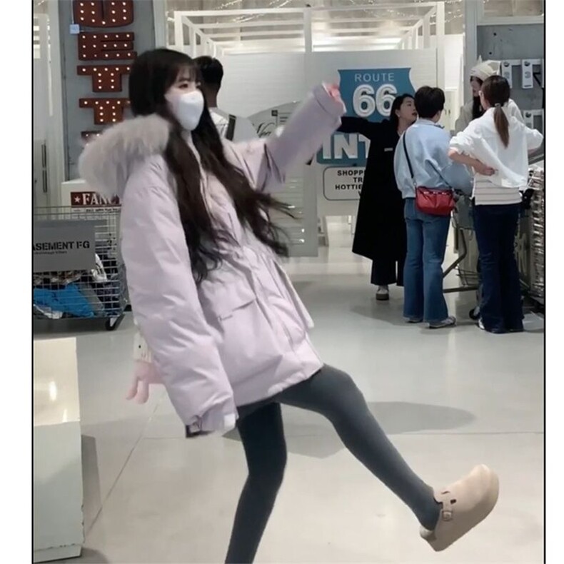 紫色毛领棉服2025新款韩系宽松工装派克服棉袄外套N8256-P115网图,男装棉衣,电商B245