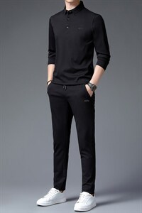 中年男士卫衣商务休闲服运动套装春秋季2023年新款中老年男装秋装图片