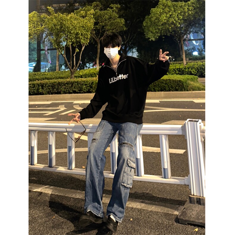 (自家图）秋冬美式复古工装牛仔裤男宽松大码阔腿裤K6080-P65,男装牛仔裤,星座1109-3
