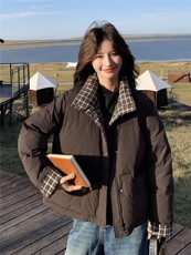 现货90白鸭绒2025年新款羽绒服拼接外套，女装羽绒服，牡丹诺