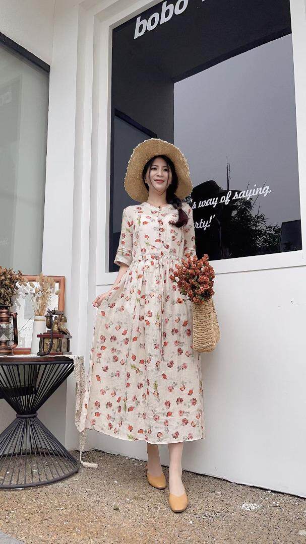 纯苎连衣裙小衫裤子裙子衬衣 时尚风 风淑女风休闲风，女装连衣裙，川哲